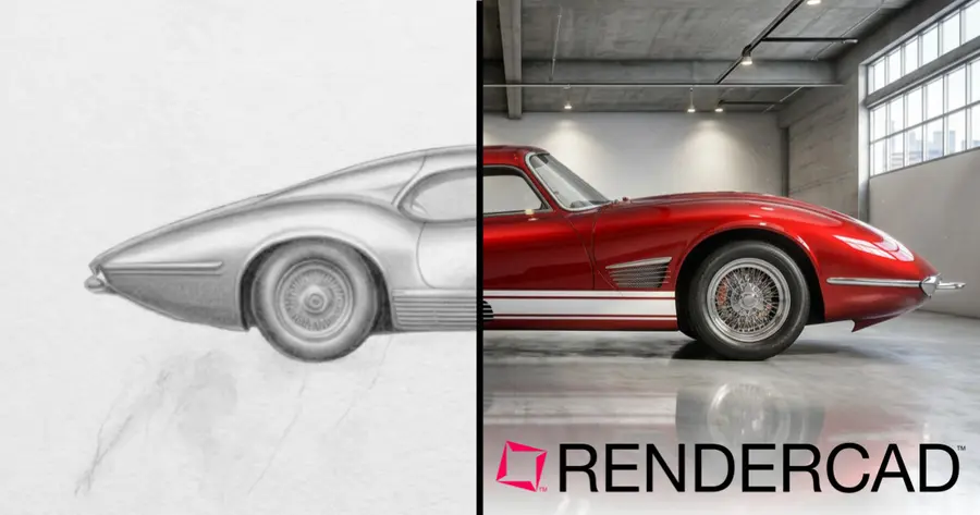 RENDERCAD product rendering examples from CAD screenshots