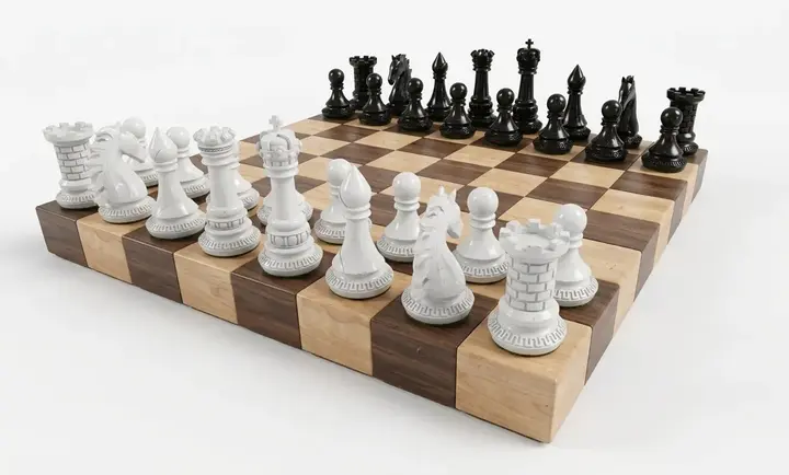 Rendered chess set visualization