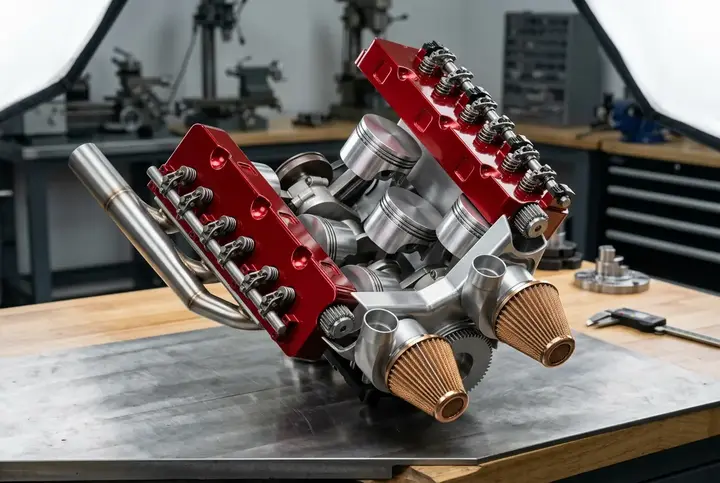 Rendered engine visualization