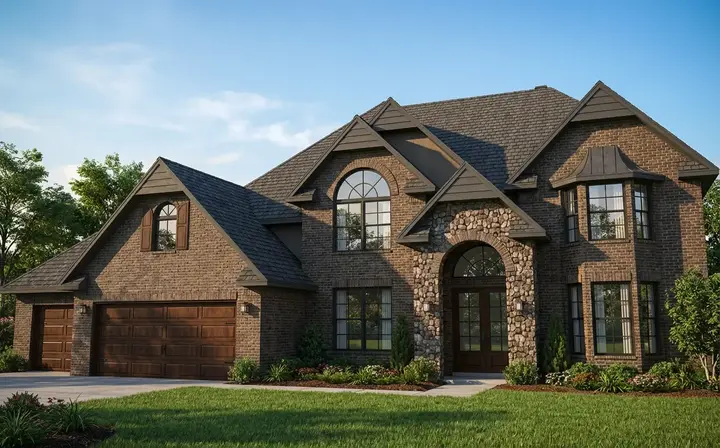Rendered house exterior visualization
