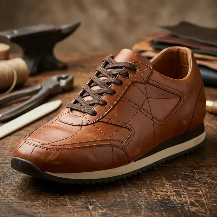 Rendered leather shoe visualization